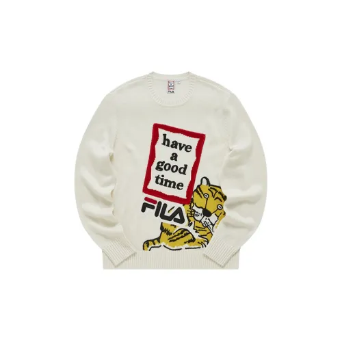 FILA Co-branded Year Of The Tiger Collection Sweaters Unisex Cloud White