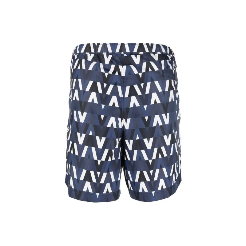Valentino Optical All Over Logo Printed Swim Shorts-1