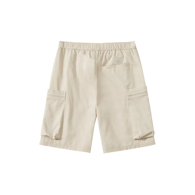 Lining X LNG X Li Ning Casual Shorts Unisex Oat Gray-1