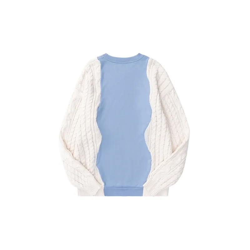 Loose Fit Sweater Unisex Blue White-1