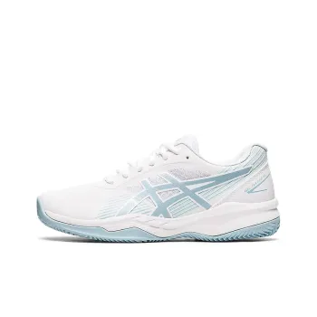 Asics Gel Game 8 Clay Anti Slip Wear Resistant Low Top Cycling Shoes Women's White Blue