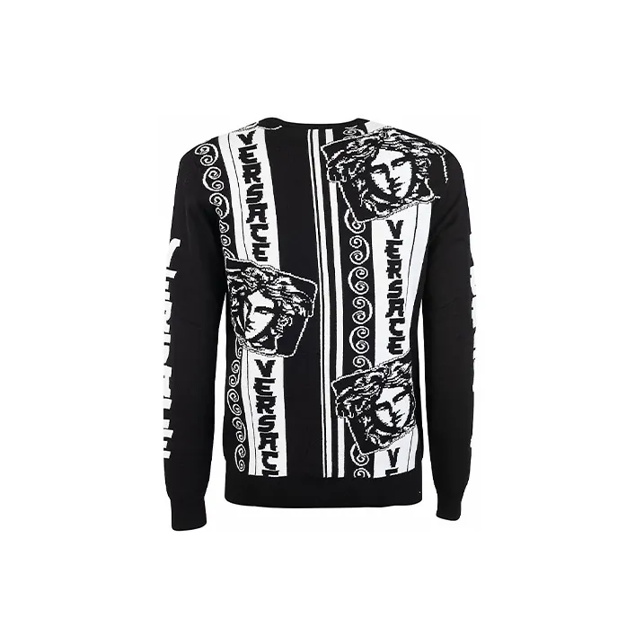 VERSACE Sweaters Men Black White-1