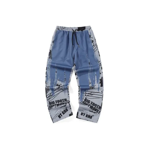 BIRDTALK Casual Pants Unisex Gray Blue