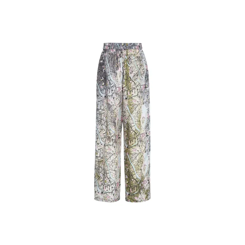 FENDI Wide Leg Printed Pants-1