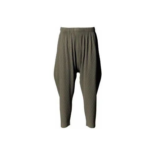 Homme Plissé Issey Miyake Casual Pants Men Olive Green