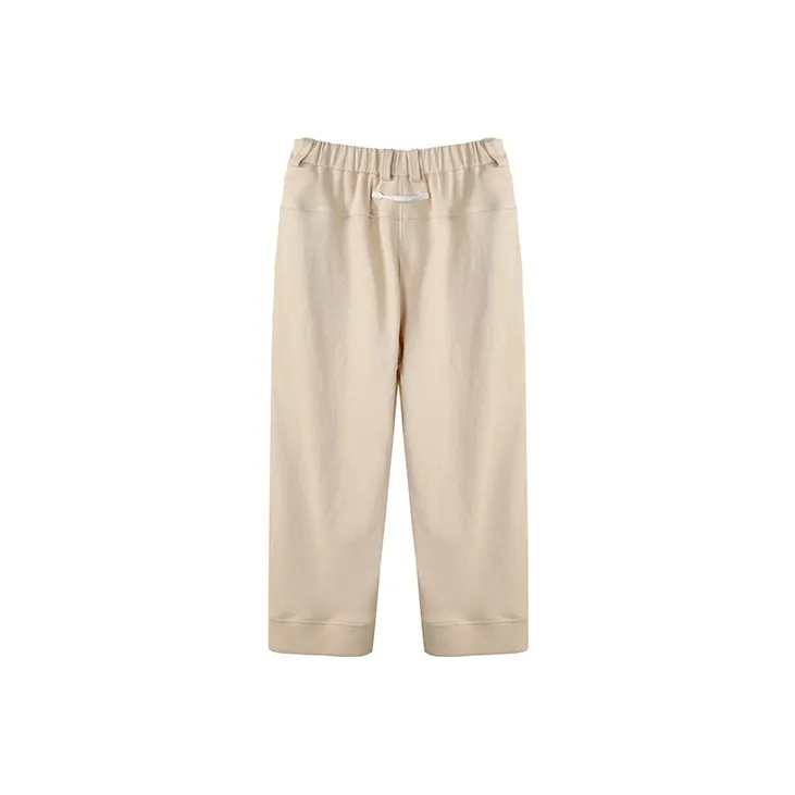 NORVINCY Warm Breathable Elastic Waistband Solid Color Casual Pants Unisex-5
