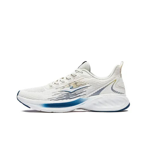 Erke Cushioning Breathable Lightweight Wear Resistant Slip Resistant Low Top Casual Running Shoes Men's White Blue