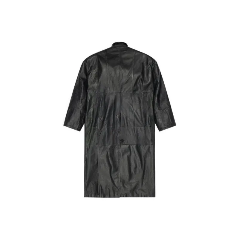 Balenciaga Leather Jackets Men Black-1
