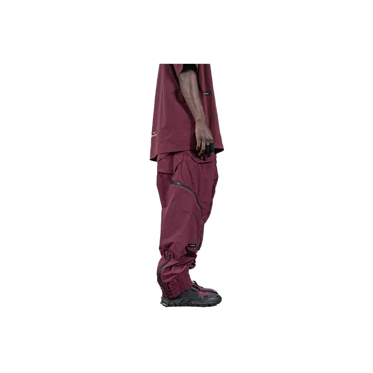 ISO.POETISM SS22 Wide Leg Casual Pants Men's Red-2