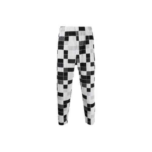 Homme Plissé Issey Miyake Casual Pants Men Black/White