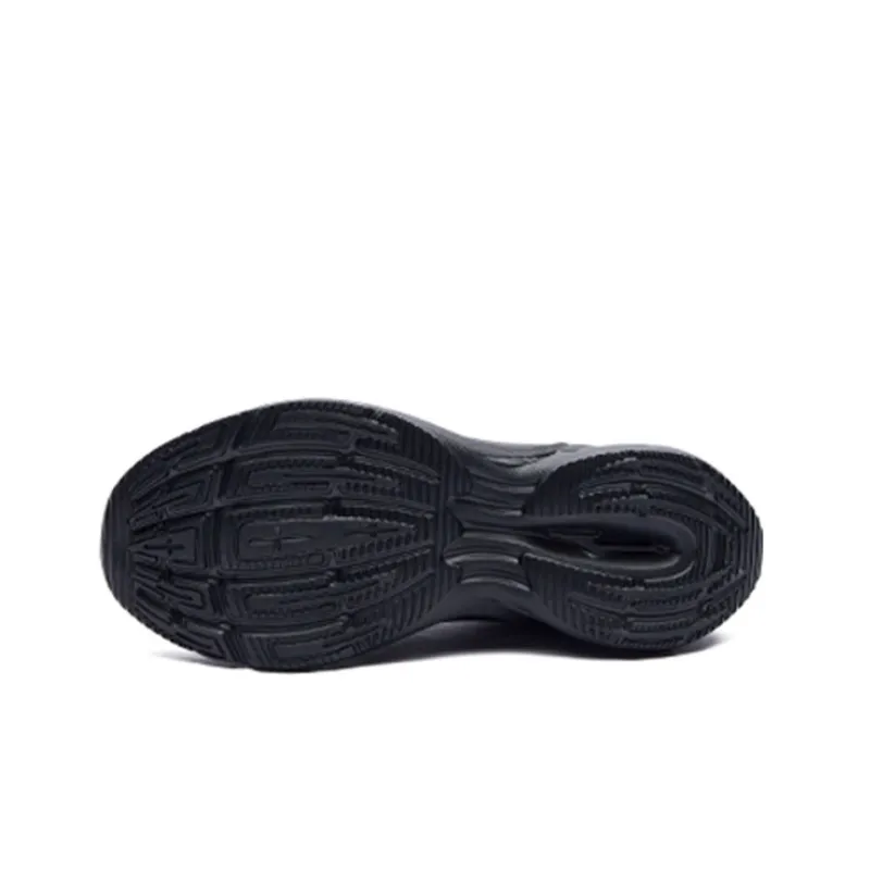 Erke Abrasion Resistant Low Top Running Shoes Women's Black-3