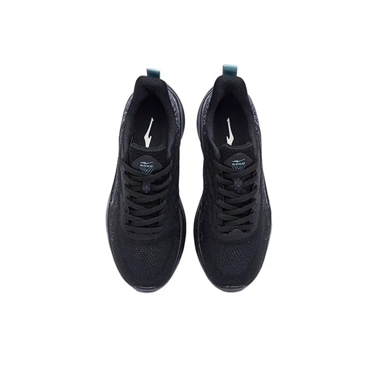 Erke Abrasion Resistant Low Top Running Shoes Women's Black-2