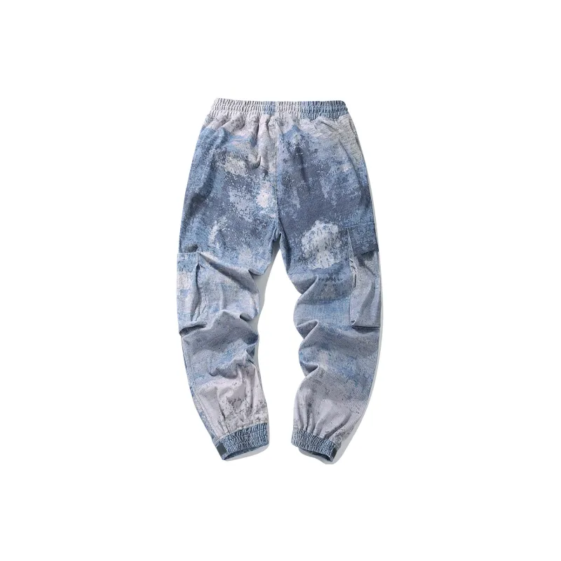 Guuka Casual Pants Men's Blue Gray-1