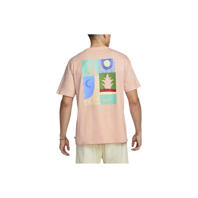 Nike T Shirts Men Orange Pink-1