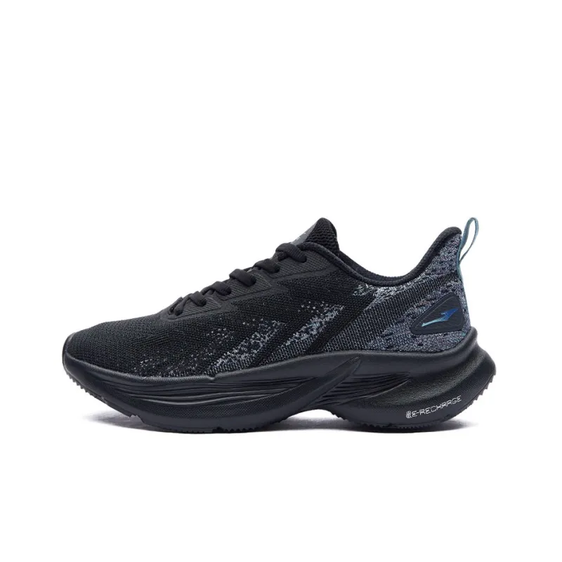 Erke Abrasion Resistant Low Top Running Shoes Women's Black-0