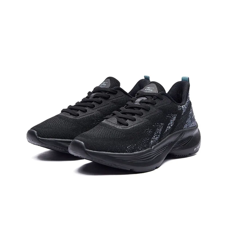 Erke Abrasion Resistant Low Top Running Shoes Women's Black-1