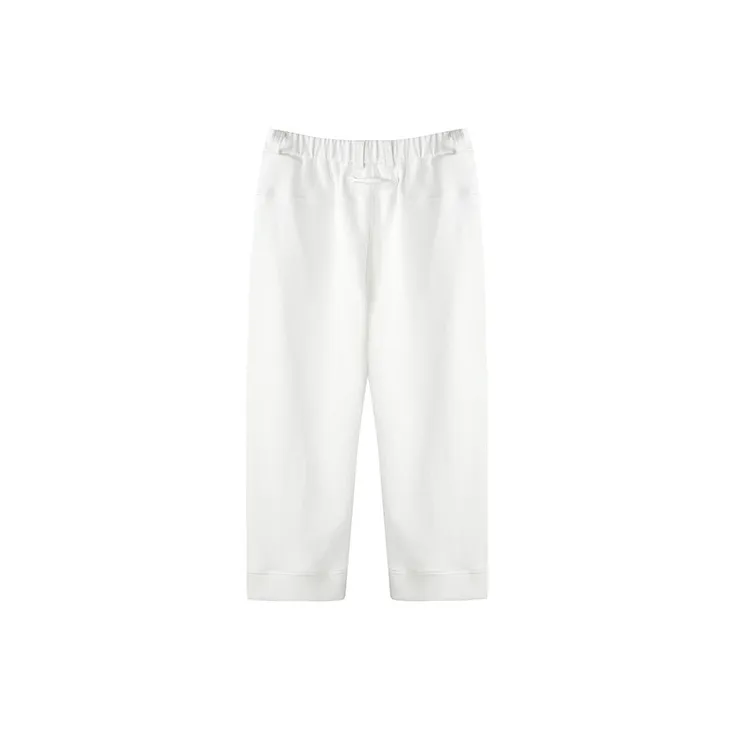 NORVINCY Warm Breathable Elastic Waistband Solid Color Casual Pants Unisex-10