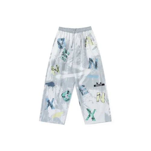 GENANX Casual Pants Unisex White Gray