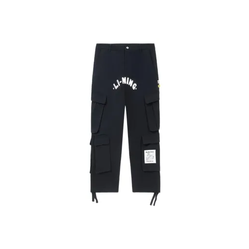 Steven Harrington X LINING Skateboard Cargo Pants Men Black