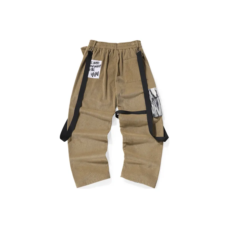 GENANX Straight Casual Pants Unisex Khaki-1