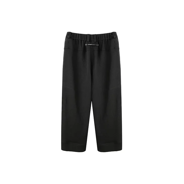 NORVINCY Warm Breathable Elastic Waistband Solid Color Casual Pants Unisex-1