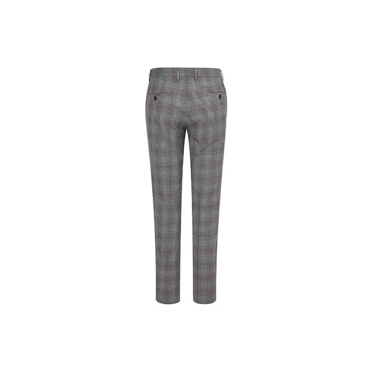 DAVID NAMAN Suit Trousers Men Gray Plaid-1