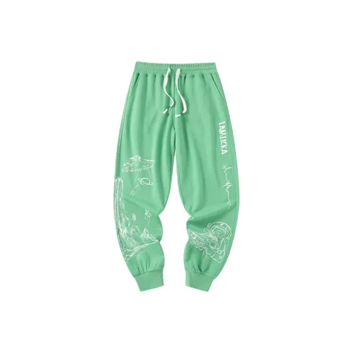 LAMLICKA Knitted Sweatpants Unisex Green