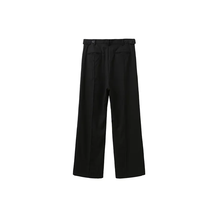 ATTEMPT Wide Leg Casual Pants Unisex Black-1
