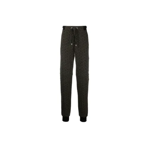 BALMAIN Men’s FW21 Logo Printing Casual Trousers Khaki