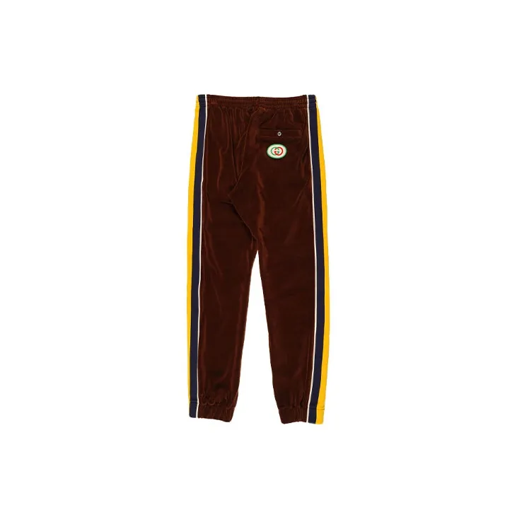 GUCCI Velvet Logo Pants-1