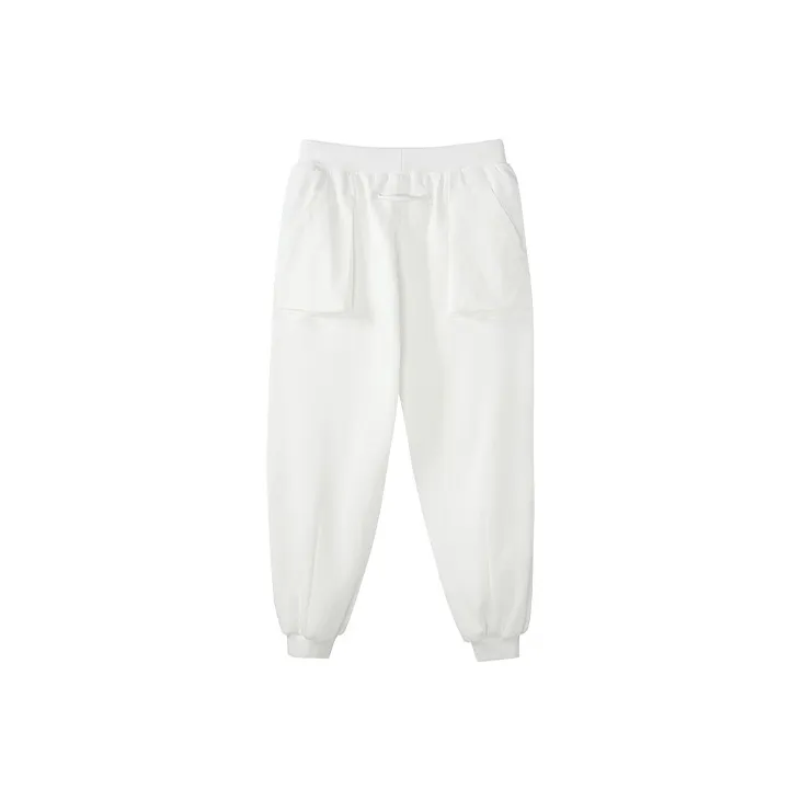 NORVINCY Warm Breathable Elastic Waistband Solid Color Casual Pants Unisex-7