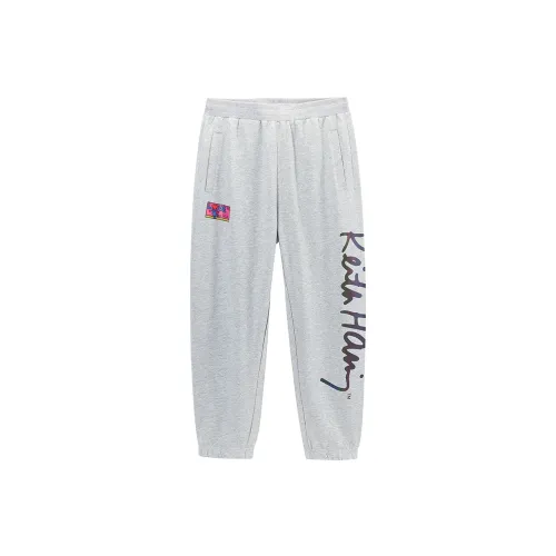 Keith Haring Fun X Keith Haring Knitted Sweatpants Unisex Heather Gray