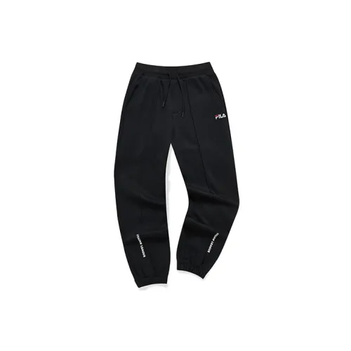 FILA FUSION BASEBALL Series Knitted Sweatpants Men Pitch Black