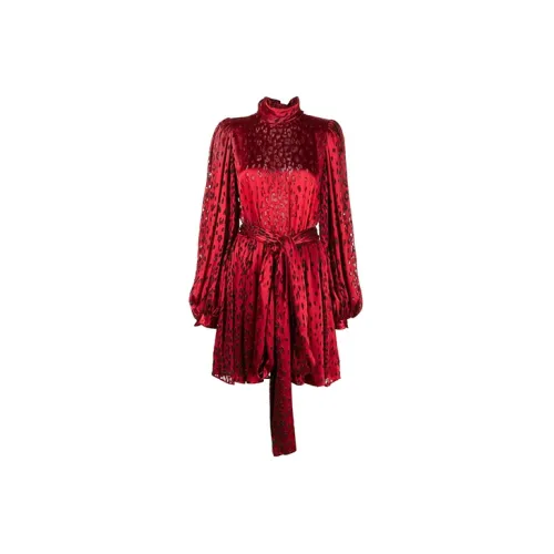 SAINT LAURENT Long-Sleeved Dresses Women's Red