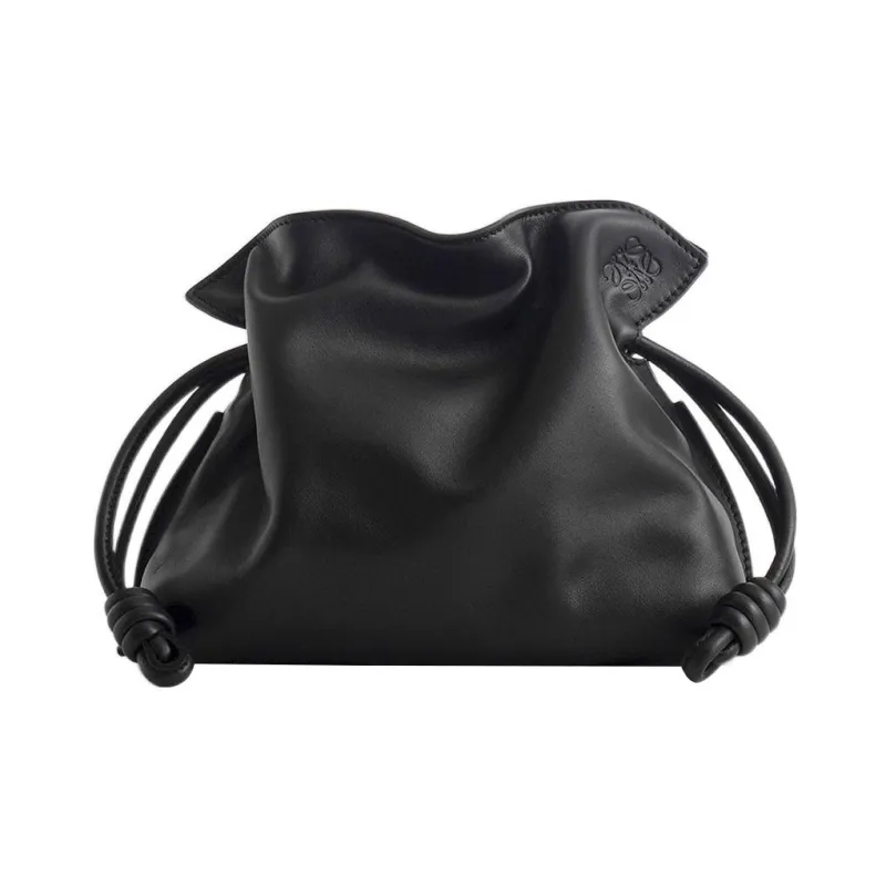 LOEWE Flamenco Napa Calf Leather Clutch Mini Women's Black-0