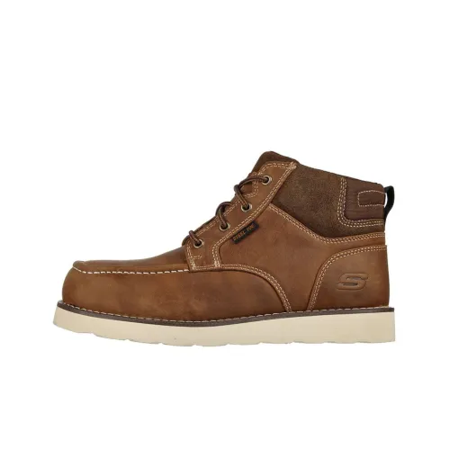 Skechers Work Outdoor Shoes Men High-Top Brown