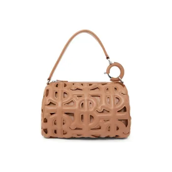 Burberry Quilting Lambskin Rhombi Shoulder Bag Women's Brown