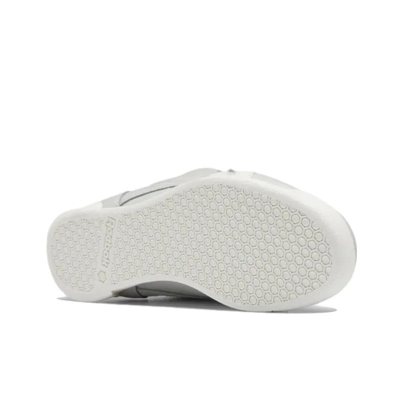 Reebok Freestyle Hi Anti-Slip Wear-Resistant Mid-Top Skateboard Shoes Women's Gray White-4