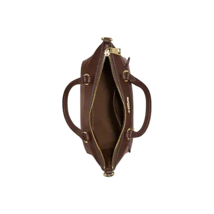 COACH Gallery Leather Tote Bag Shopping Bag Handbag Shoulder Bag Crossbody Bag Small Size Women's Dark Horse Brown-2