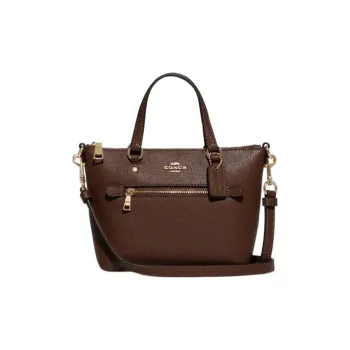 COACH Gallery Leather Tote Bag Shopping Bag Handbag Shoulder Bag Crossbody Bag Small Size Women's Dark Horse Brown