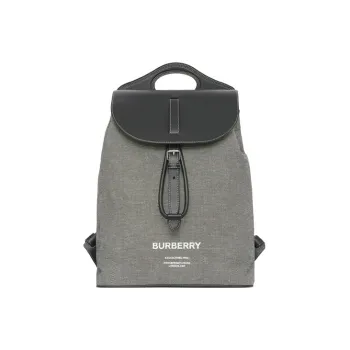 Burberry Horseferry Cotton With Cow Leather And Polyamide Backpack Men's Gray