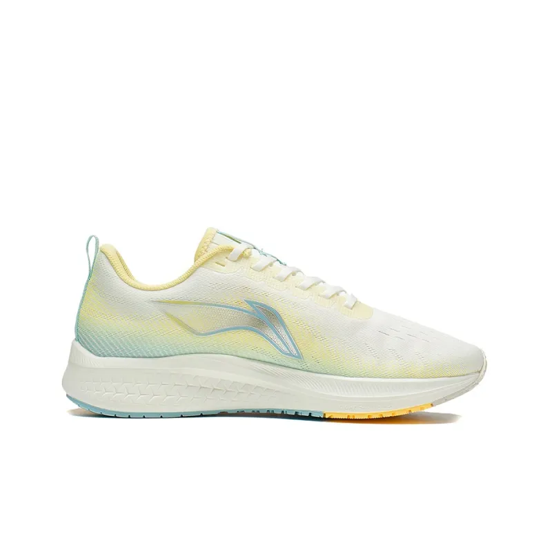 LiNing Red Hare 5 Cushioned Anti Slip Wear Resistant Breathable Lightweight Low Top Running Shoes Women's White Yellow-1