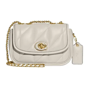 COACH Pillow Madison Nappa Soft Leather Shoulder Bag Crossbody Bag Medium Size Women's White