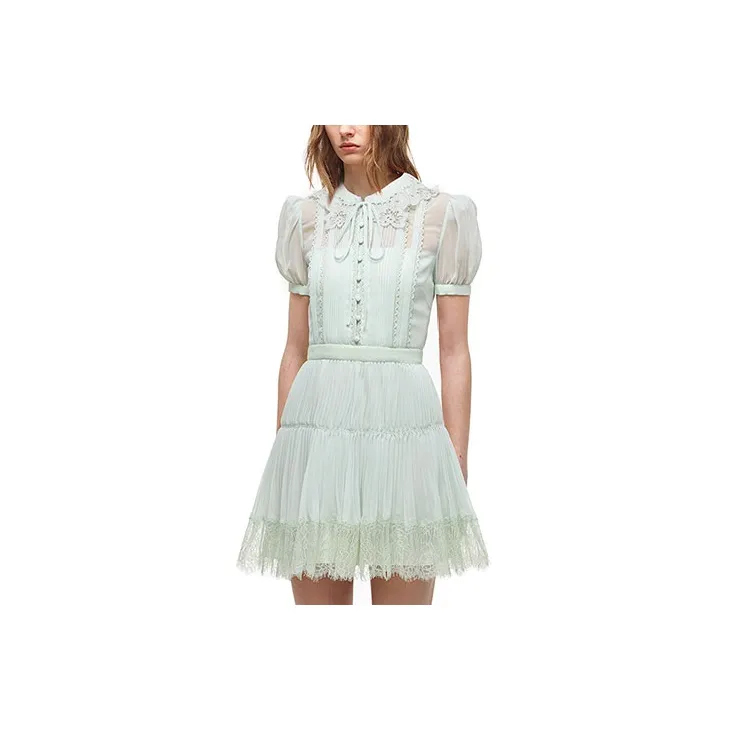 Self portrait SS22 Short Sleeved Dresses Women's Green-2