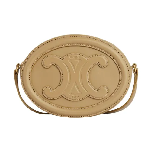 CELINE Triumphal Arch Smooth Cow Leather Wallet Mooncake Bag Shoulder Bag Crossbody Bag Women's Olive