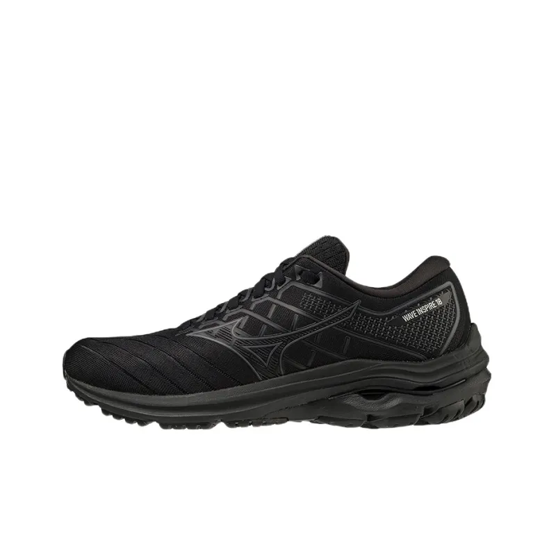 Mizuno Wave Inspire 18 Durable Breathable Low-Top Running Shoes Women's Black-0