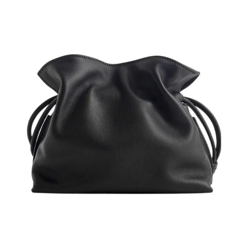 LOEWE Flamenco Napa Calf Leather Clutch Mini Women's Black-2