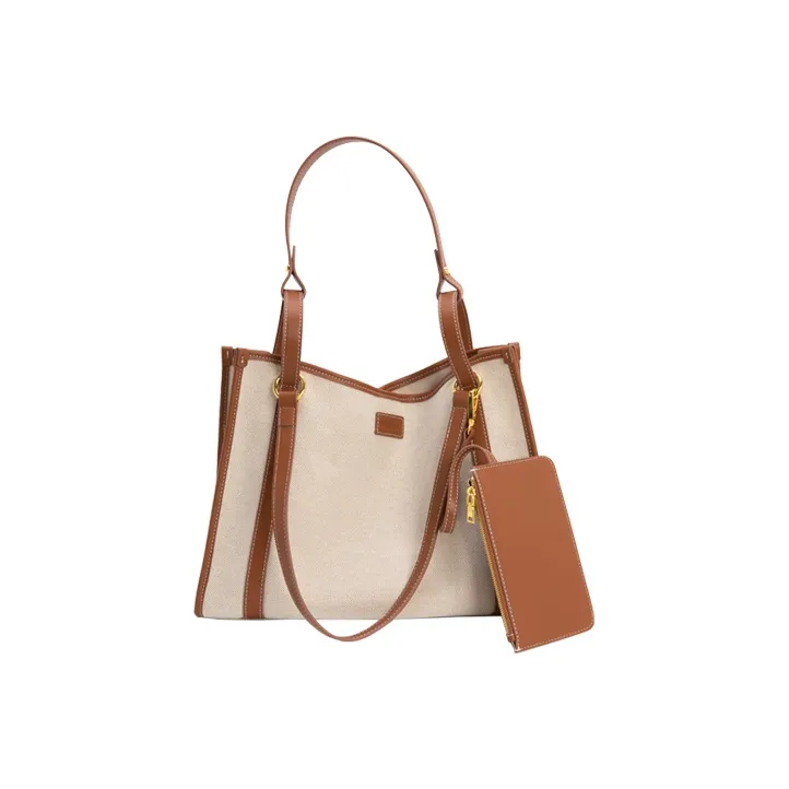 VENOF Cow Leather Tote Bag, Shopping Bag, Canvas Bag, Commute, Portable, One Shoulder Regular Women's White-2
