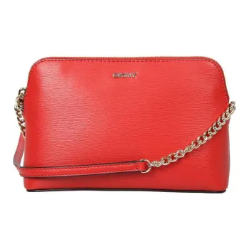 DKNY Leather Shoulder Bag Crossbody Bag Women's Red