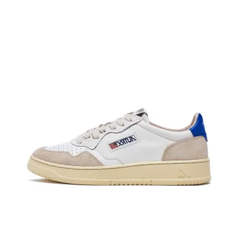 AUTRY Medalist Leather Suede Low White Azure Beige